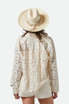 Women's Matteo Straw Hat in the color Bone/Bone - Women's Back View