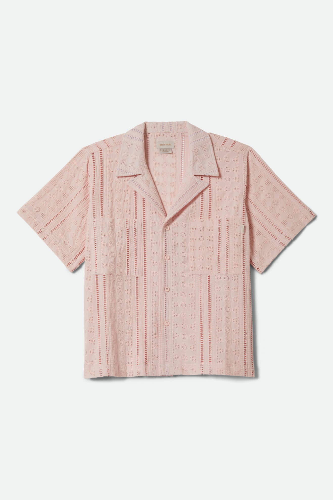 Women's Paradise Lounge Short Sleeve Shirt in the color Chalk Pink - Front Product View