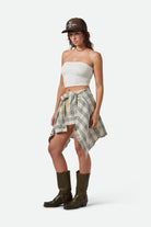 Women's Crinkle Tube Top in the color Off White - Additional Fit image