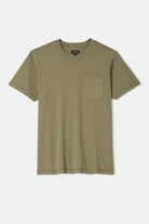 Men's Brixton Baseline Pocket T-Shirt in the color Olive Surplus Vintage Wash - Front Product Laydown Image
