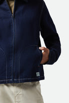 Men's Mechanic Garage Jacket in the color Rinse Denim - Additional Fit View