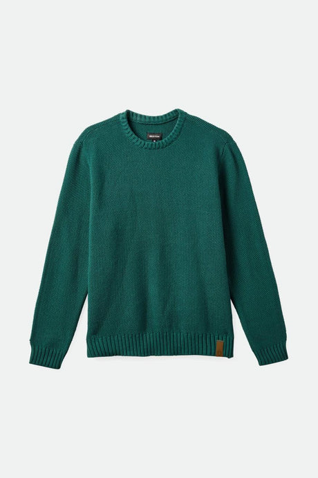 Brixton Men's Jacques Waffle Knit Sweater - Pine Needle | Profile