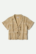 Women's Wandering Tie Top in the color Pale Khaki Bandana - Front Product View