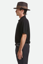 Unisex Roma Fedora in the color Chocolate/Bronze - Men's Side View