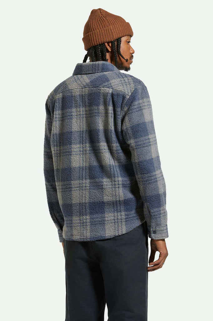 Back Fit Image | Bowery Arctic Stretch L/S Fleece - Washed Navy/Beige Plaid