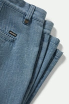 Men's Choice Chino Baggy Short in the color Light Wash Denim Herringbone - Additional Laydown image