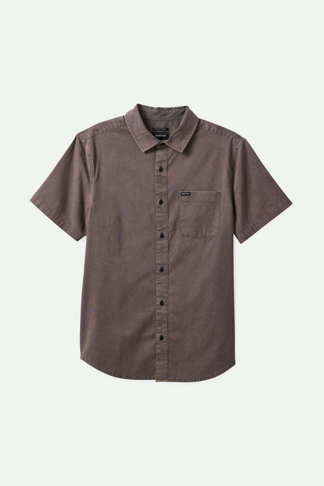 Brixton Men's Charter Sol Wash S/S Woven Shirt - Charcoal Sol Wash | Main