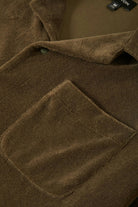 Men's Bunker French Terry Cloth S/S Camp Collar Shirt in the color Ivy Green - Additional Laydown image