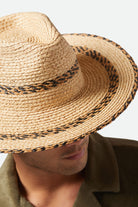 Unisex Cohen Straw Cowboy Hat in the color Tan/Black - Additional Fit image