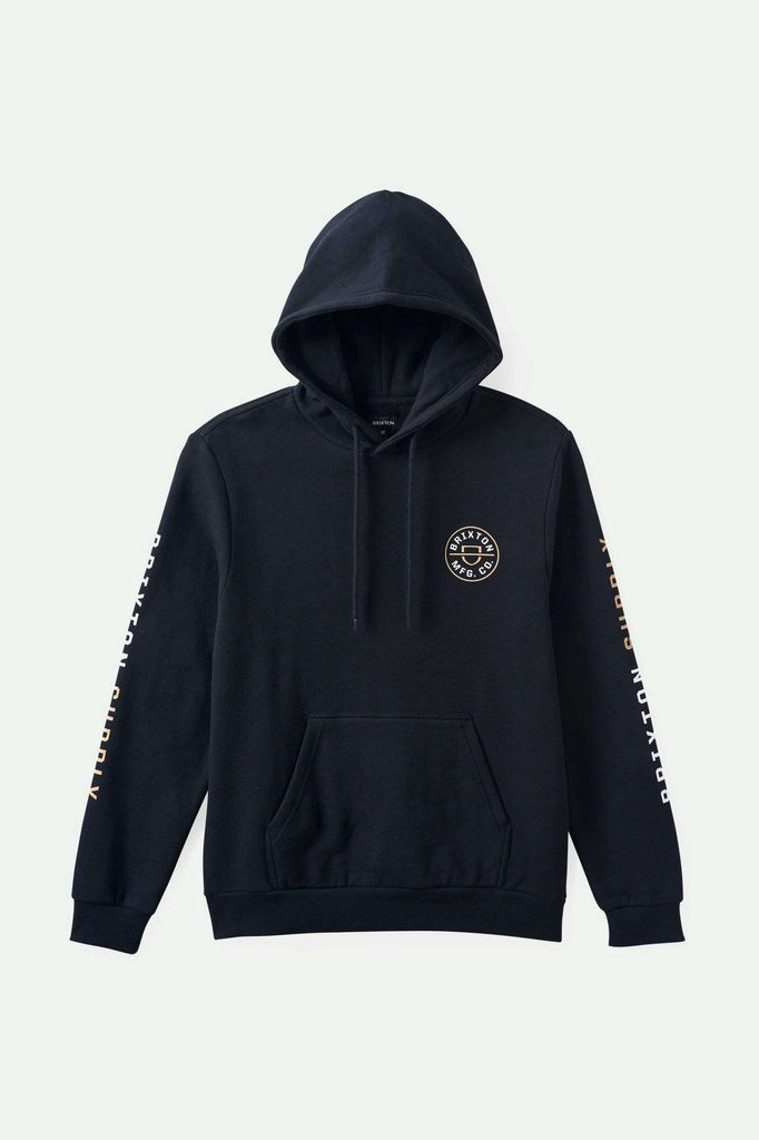 Brixton Men's Crest Hoodie - Black/Sand/White | Main