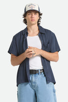 Men's Cooling Comfort Short Sleeve Shirt in the color Midnight Navy - Men's Front View