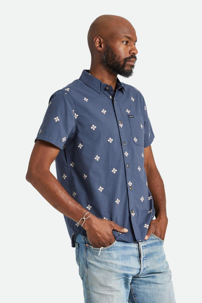 Brixton Charter Print S/S Woven Shirt - Ombre Blue Bandana Floral