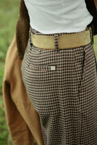 Women's Ludlow Trouser Pant in the color Pinecone Brown Houndstooth - Additional Fit image