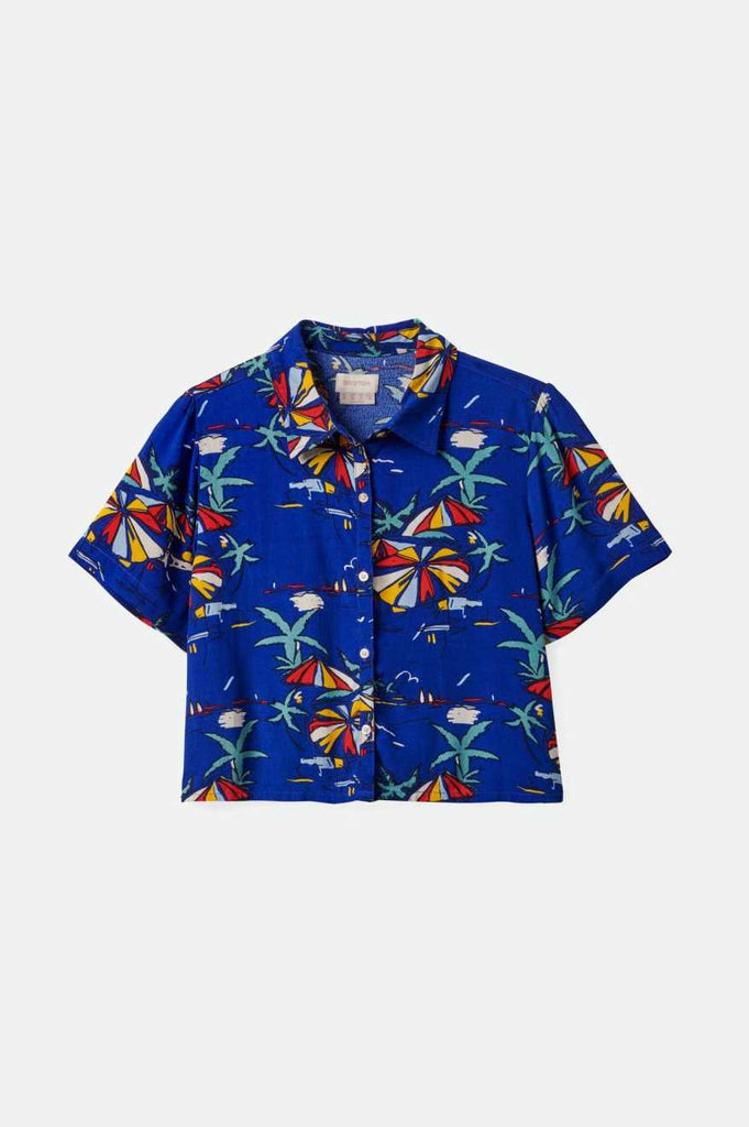 Brixton Women's Riviera S/S Woven Shirt - Surf The Web | Profile