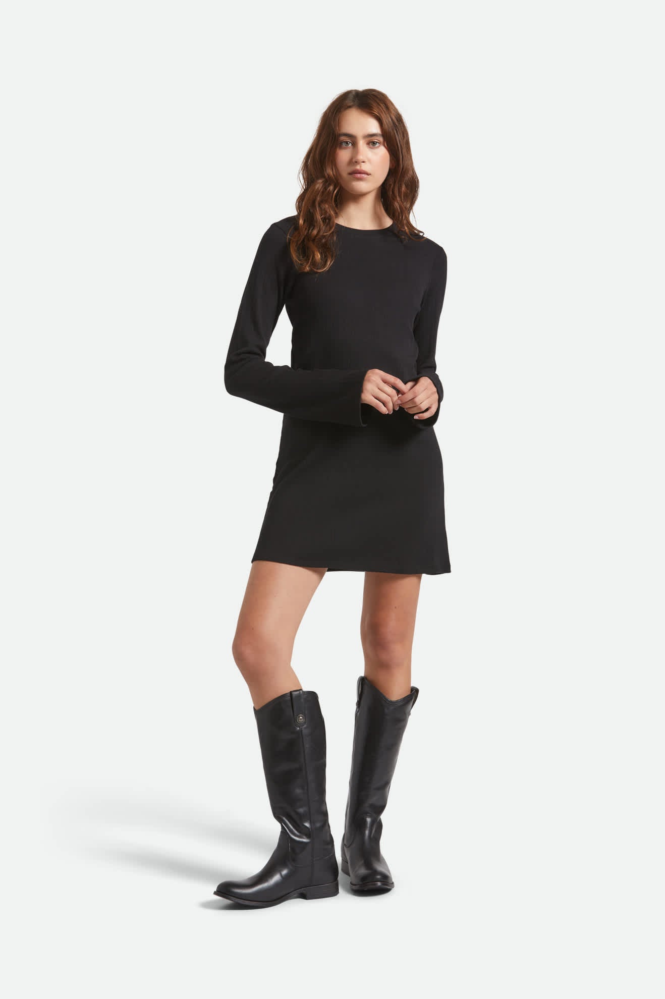 Women's Dolly L/S Knit Dress in the color Black - Women's Front View