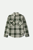 Women's Bowery Vintage L/S Overshirt in the color Green/Blue - Front Product View