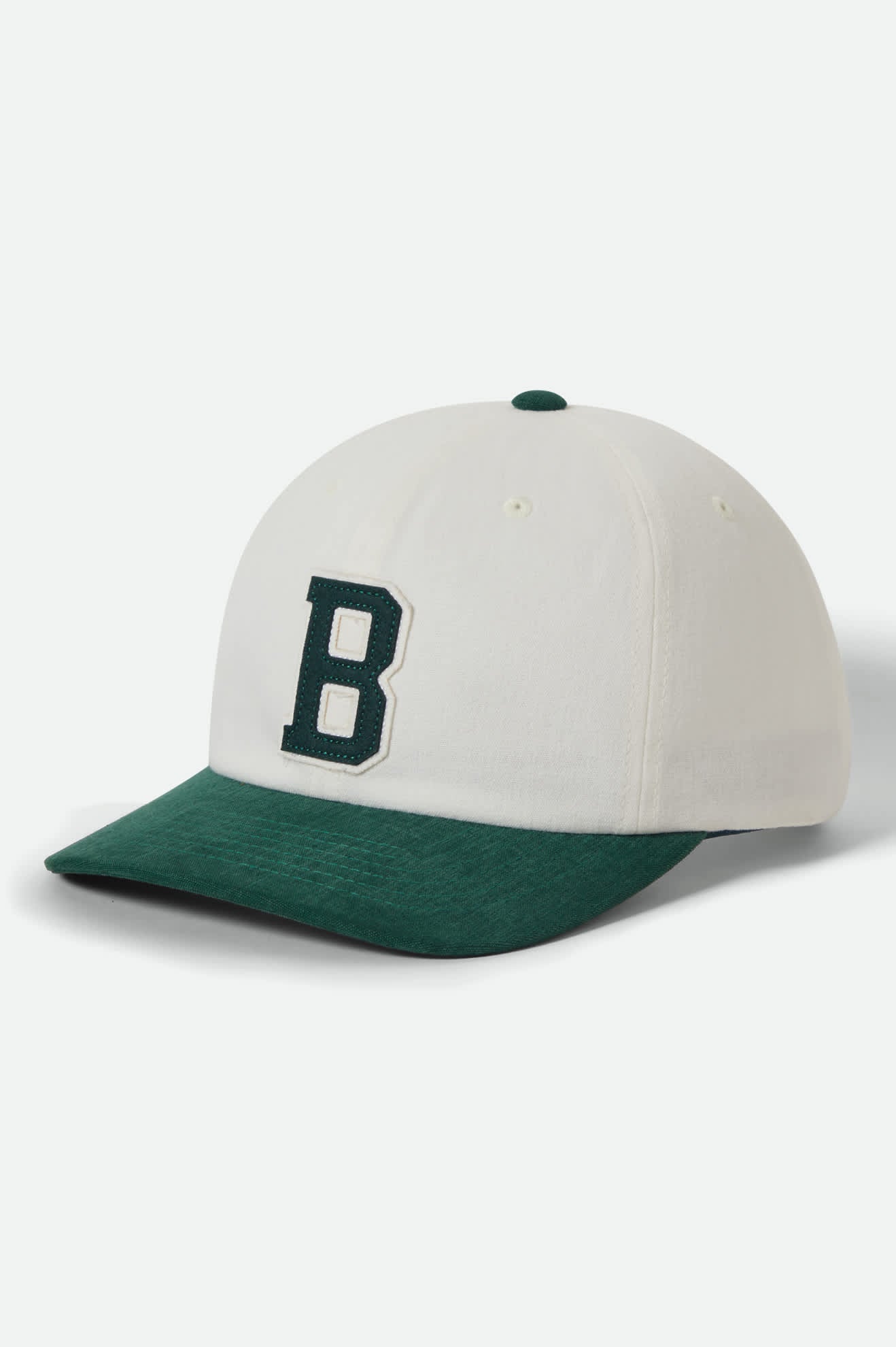 Unisex Big B Adjustable Hat in the color Off White/Primal Green - Front Product View
