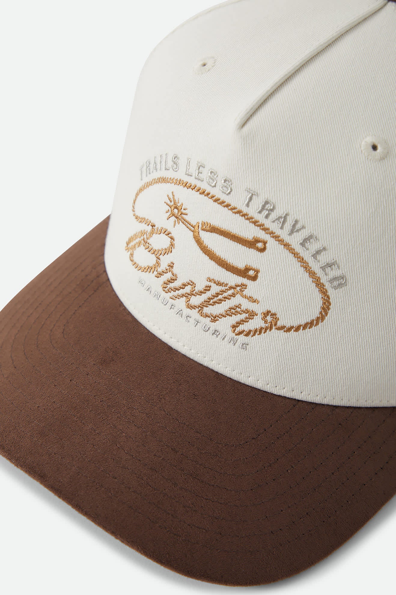 Unisex Trails Snapback in the color Off White/Walnut Brown - Additional Laydown image