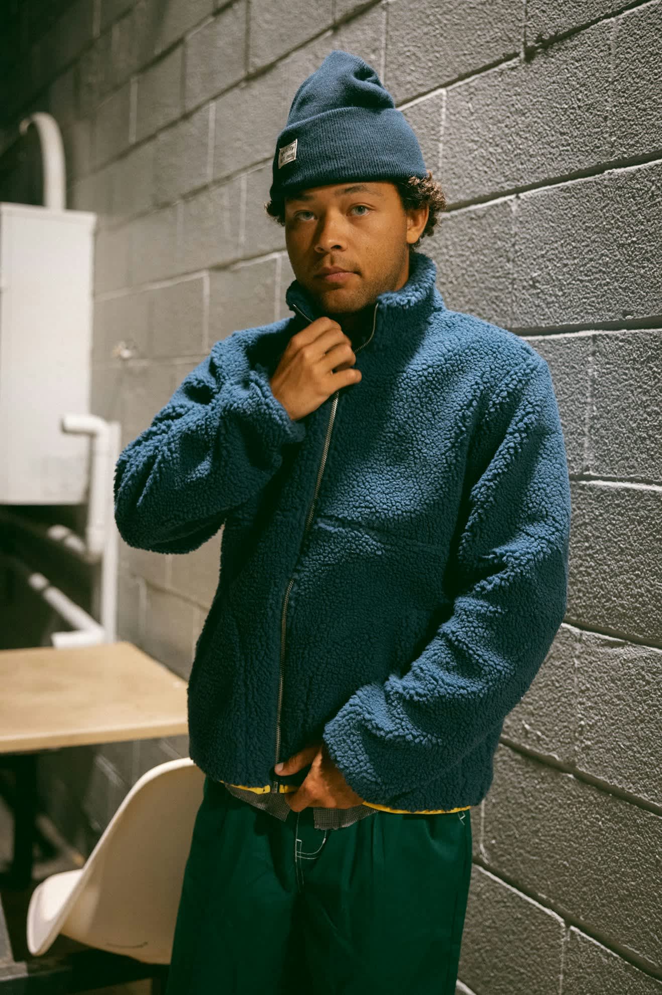 Men's Arctic L/S Fleece Mock Neck Jacket in the color Washed Navy - Men's Lifestyle image