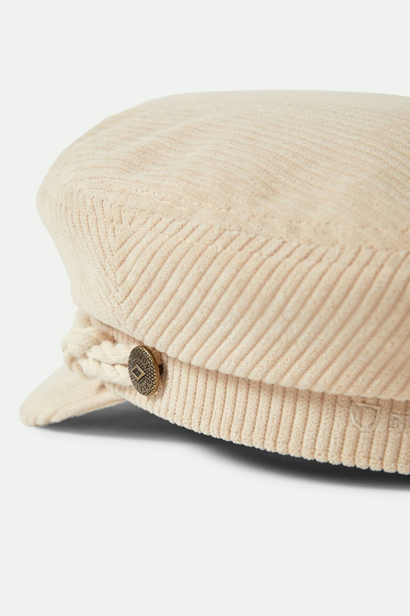 Women's Fiddler Fisherman Cap in the color Macadamia Cord - Additional Laydown image