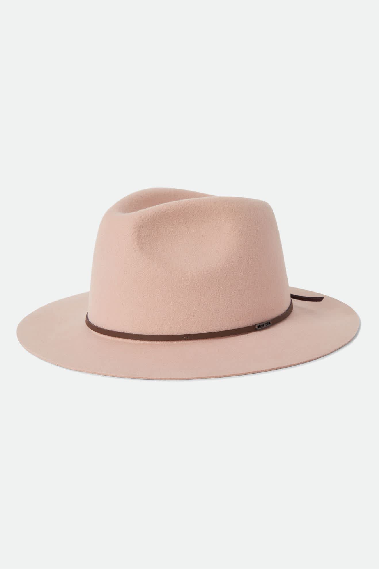 Unisex Wesley Fedora in the color Silver Pink/Pinecone - Front Product Laydown Image