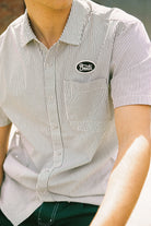 Men's Builders Auto S/S Shirt in the color Black/Off White Stripe - Men's Lifestyle image