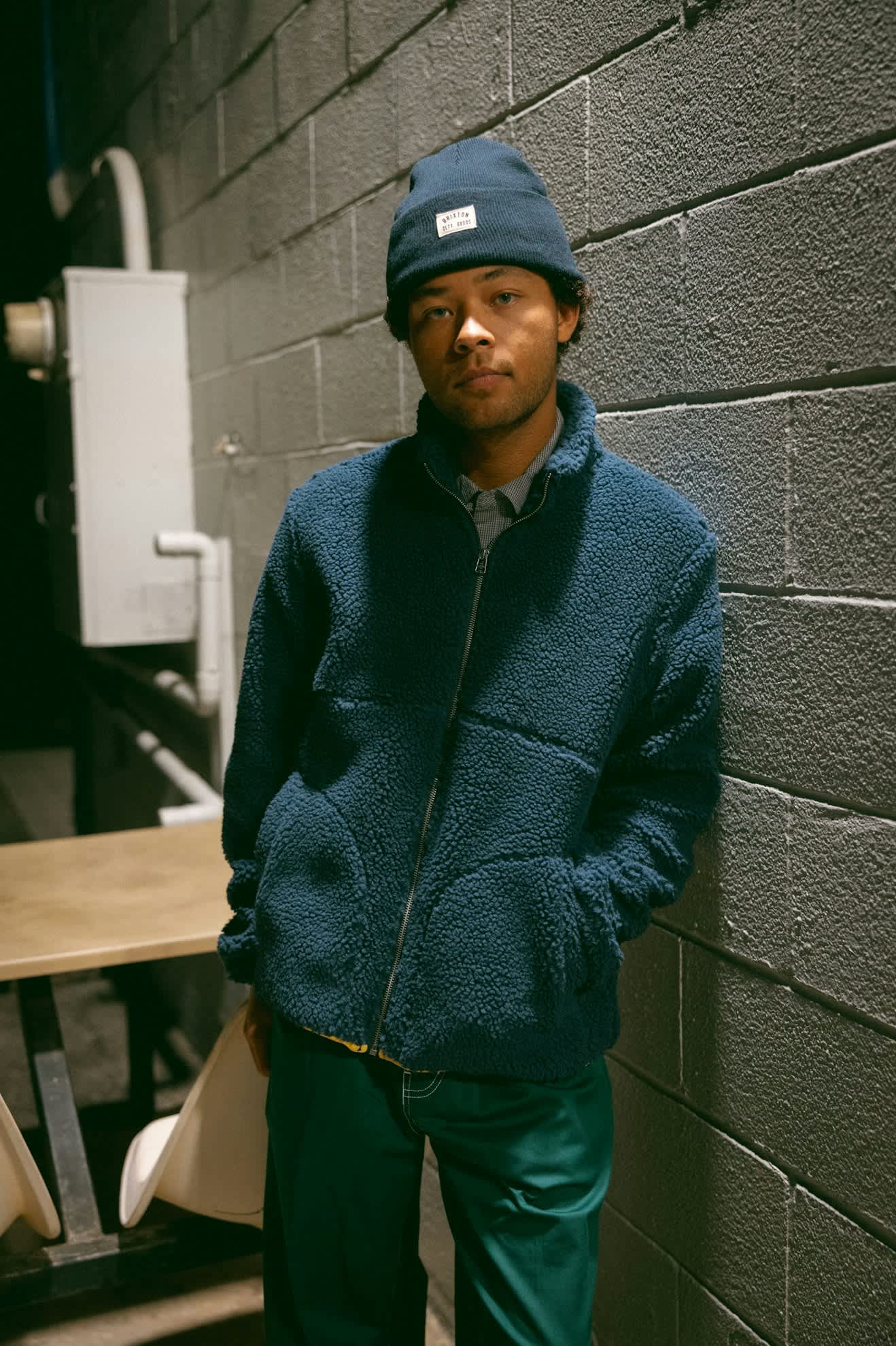 Men's Arctic L/S Fleece Mock Neck Jacket in the color Washed Navy - Men's Lifestyle image