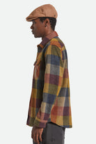 Unisex Hooligan Flat Cap in the color Camel Melton Wool - Men's Side View