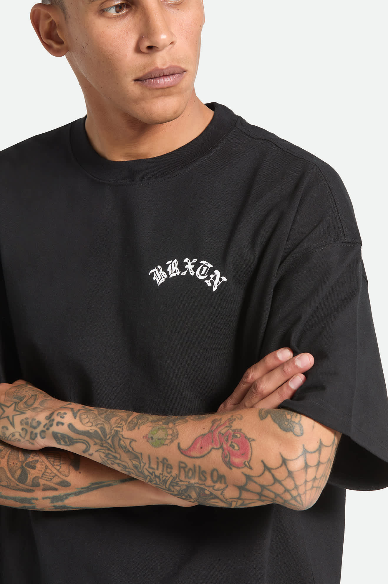 Men's Drive Short Sleeve Oversized T-Shirt in the color Black - Additional Fit image