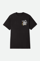 Men's Wolcott Short Sleeve Standard T-Shirt in the color Black Worn Wash - Front Product Laydown Image