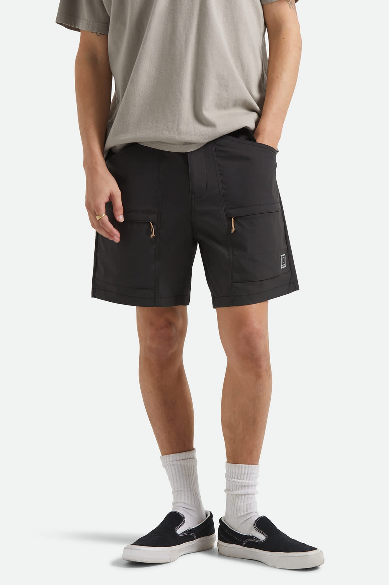 Men's Journey Utility Short in the color Black - Men's Front View
