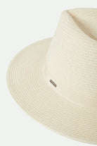 Women's Carolina Straw Packable Travel Hat in the color Bone/Bone - Additional Laydown image