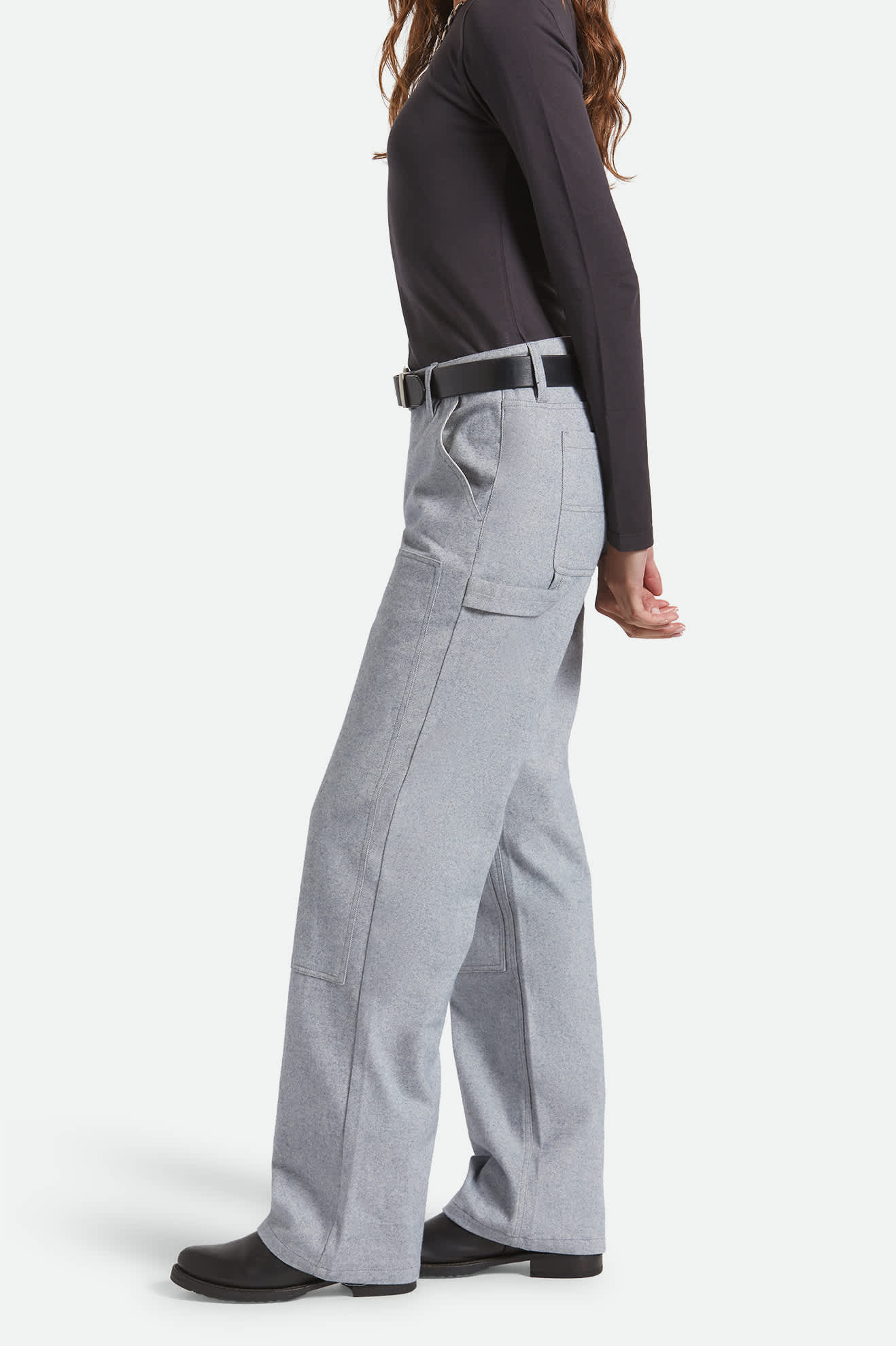 Women's Essex Patched Painter Pant in the color Brushed Blue - Women's Side View