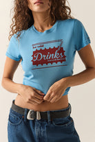 Women's Ice Cold Slim Crew T-Shirt in the color Electric Indigo - Additional Fit image