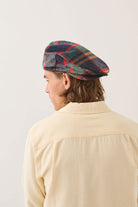 Unisex Century Barrel Snap Cap in the color Navy/Green/Red/Cream - Men's Back View