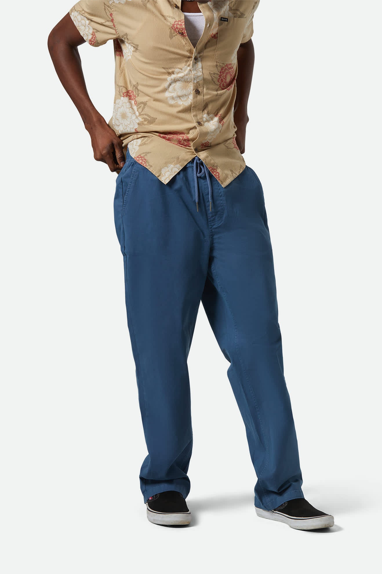 Men's Broadway E-waist Relaxed Pant in the color Washed Denim Blue - Men's Front View