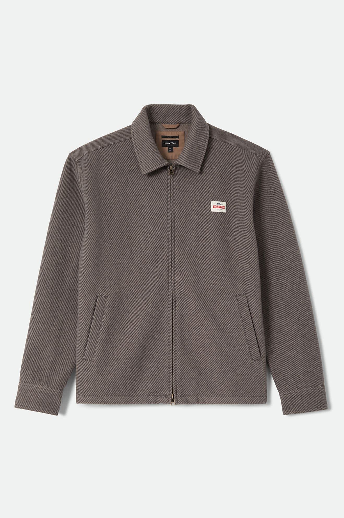 Men's Trademark Zip Flannel Jacket in the color Heather Grey - Front Product Laydown Image
