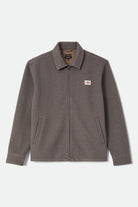 Men's Trademark Zip Flannel Jacket in the color Heather Grey - Front Product Laydown Image