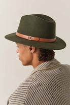 Unisex Messer Fedora in the color Ivy/Light Brown - Men's Back View