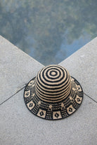 Women's Redding Packable Straw Bucket Hat in the color Black/Natural - Additional Laydown image