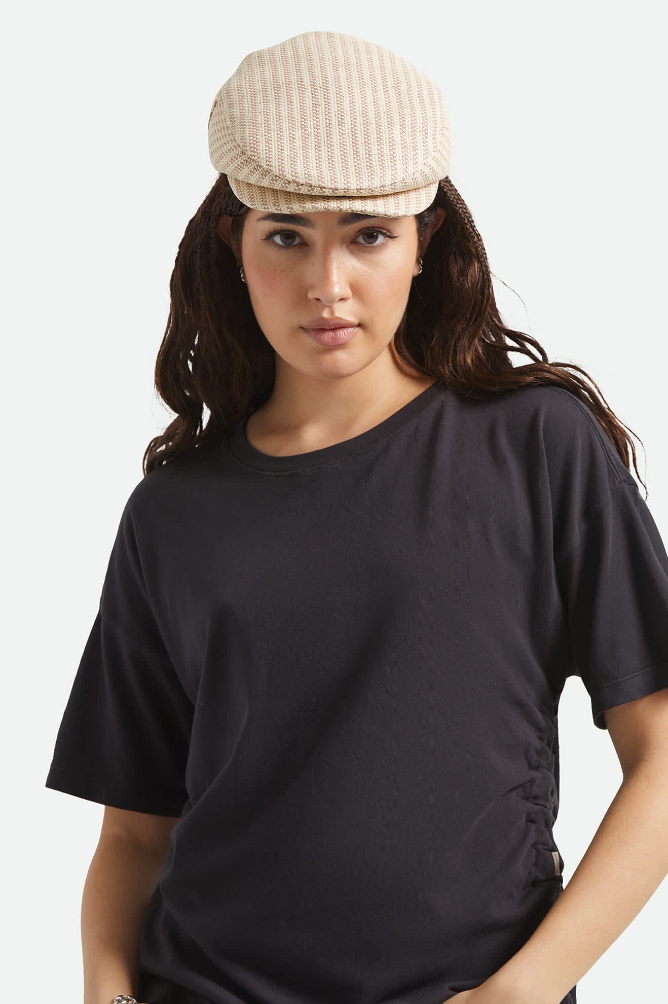 Unisex Hooligan Flat Cap in the color Celadon Green/Royal Plaid - Women's Front View