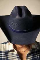 Unisex Laredo Panama Straw Cowboy Hat in the color Navy - Additional Fit image