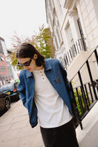 Men's Mechanic Garage Zip Jacket in the color Indigo Herringbone - Men's Lifestyle 3.0