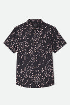 Men's Charter Slub Short Sleeve Shirt in the color Black/Pink - Front Product Laydown Image