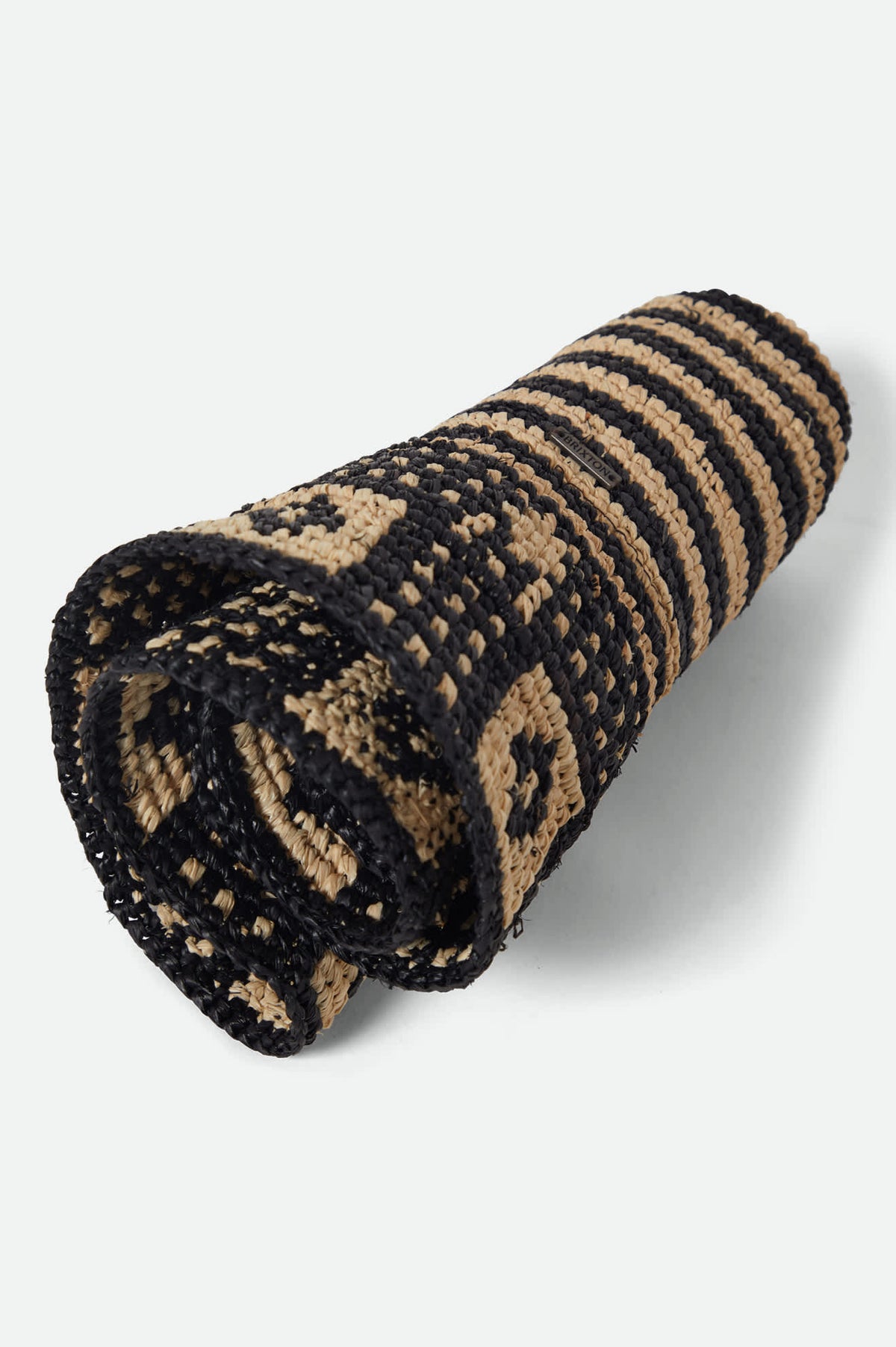 Women's Redding Packable Straw Bucket Hat in the color Black/Natural - Additional Laydown image