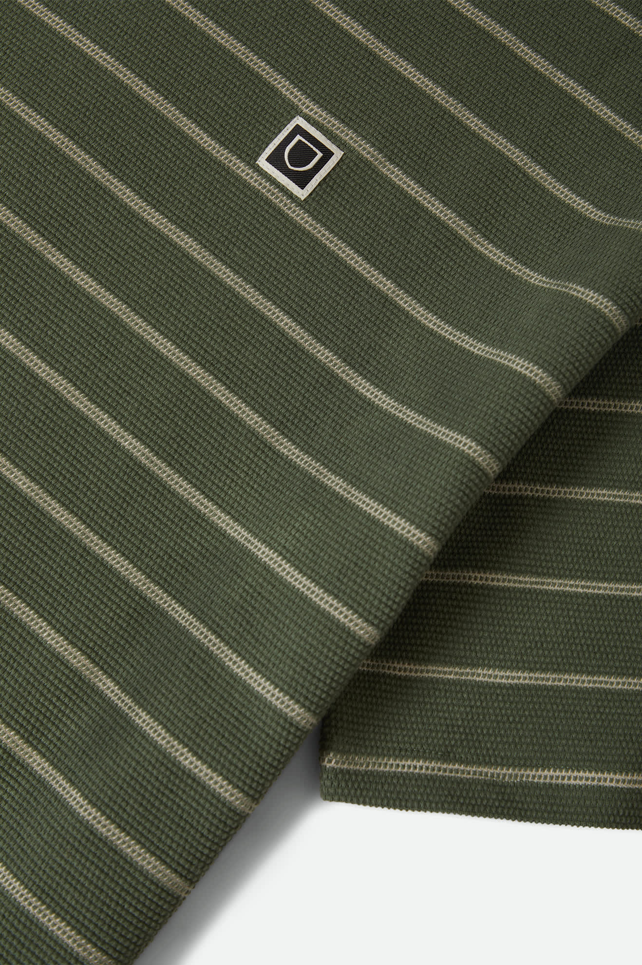 Men's Shield Pique Boxy T-Shirt in the color Dark Olive/Whitecap - Additional Laydown image