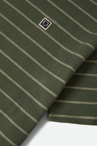 Men's Shield Pique Boxy T-Shirt in the color Dark Olive/Whitecap - Additional Laydown image