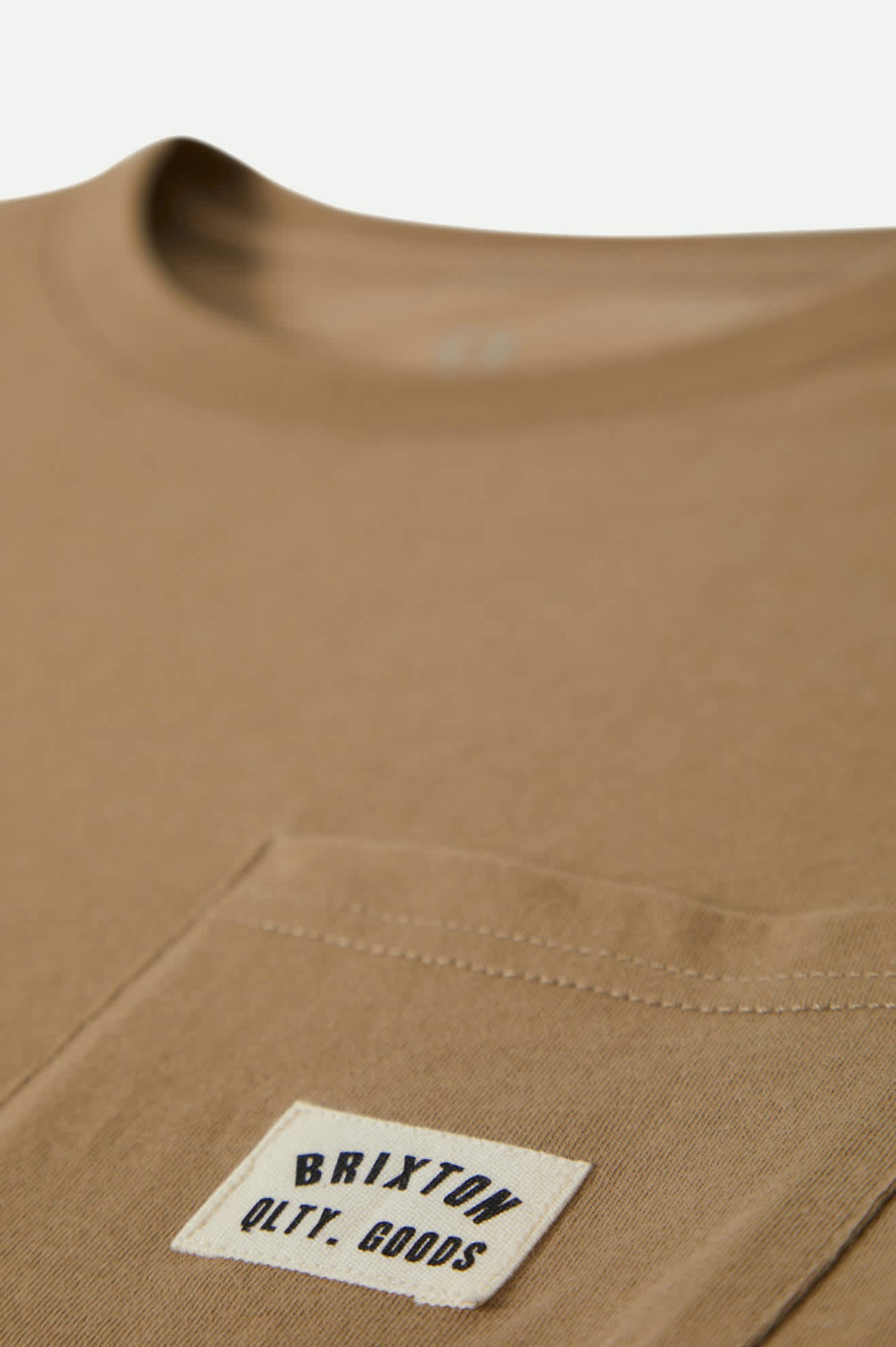 Men's Woodburn S/S Tailored Pocket T-Shirt in the color Khaki - Additional Laydown image