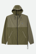 Men's Journey Zip Jacket in the color Dark Olive/Olive Surplus - Front Product Laydown Image
