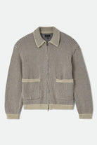 Unisex Pacific Zip Sweater in the color Navy/Whitecap - Front Product Laydown Image